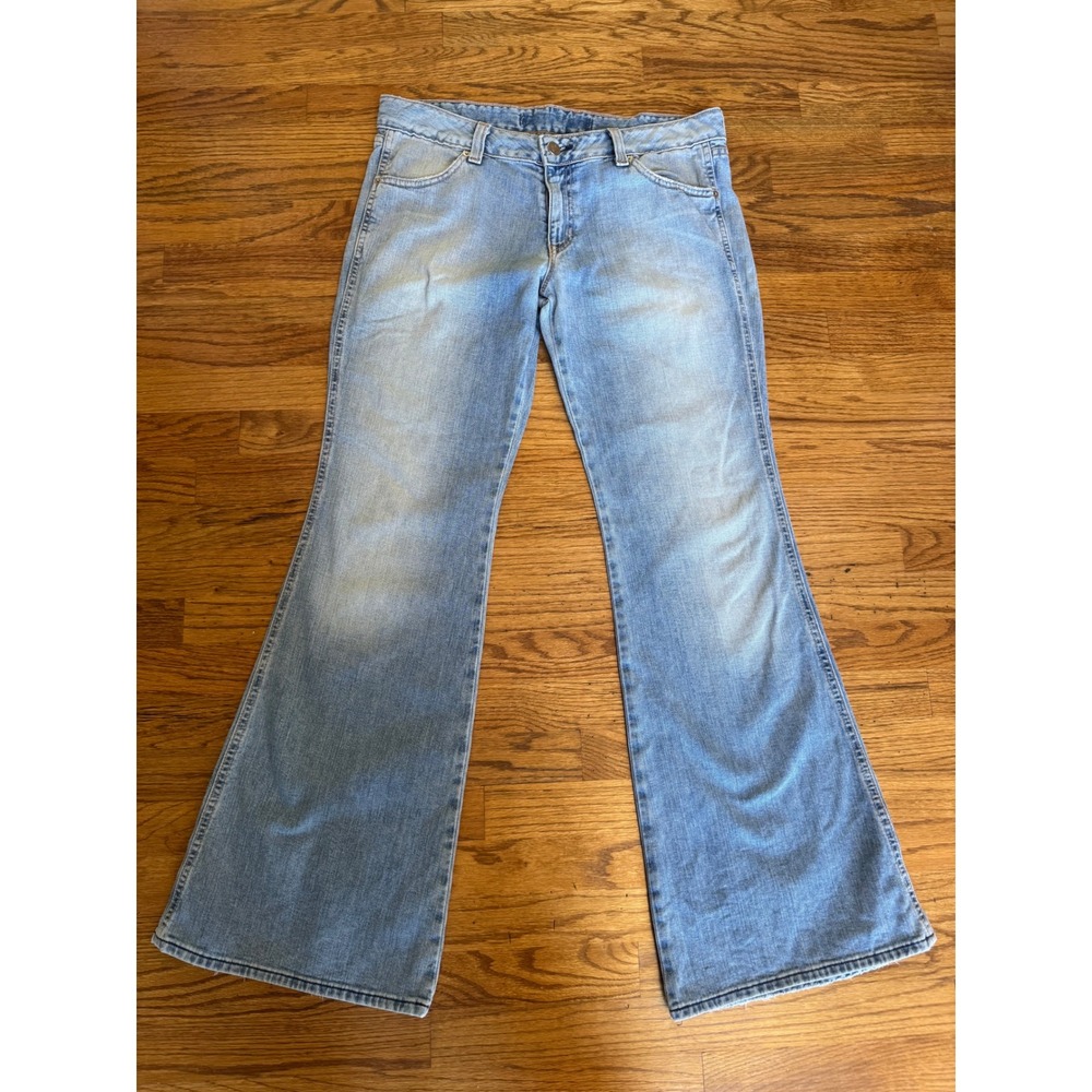 Gap Vintage 2002 Light Wash Flare Jeans Low Rise Wide Leg Denim Size 12 Reg